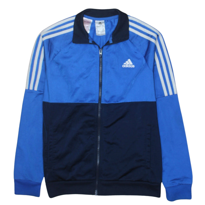 Adidas Boys Blue Colourblock Track Jacket 13-14 Years Zip Lightweight