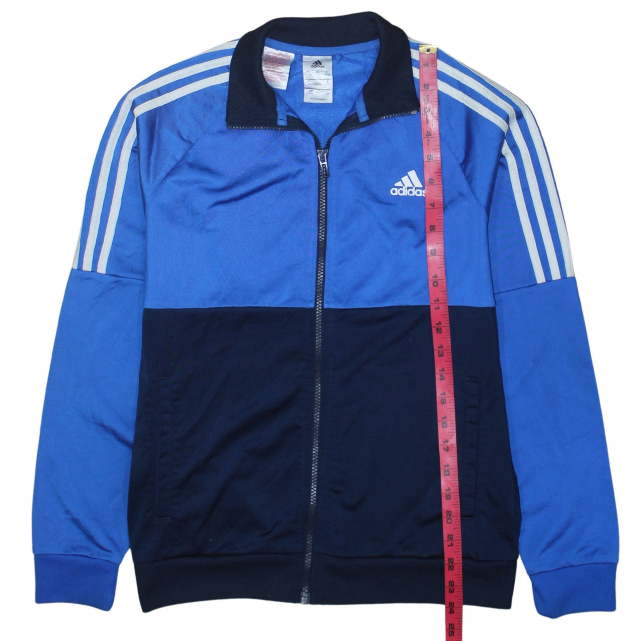 Adidas Boys Blue Colourblock Track Jacket 13-14 Years Zip Lightweight