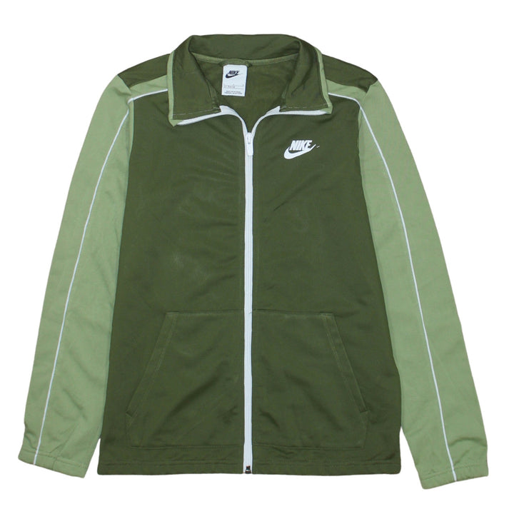Nike Boys Green Track Jacket Size 13-14 Years Full Zip Activewear