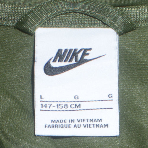 Nike Boys Green Track Jacket Size 13-14 Years Full Zip Activewear