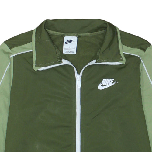 Nike Boys Green Track Jacket Size 13-14 Years Full Zip Activewear