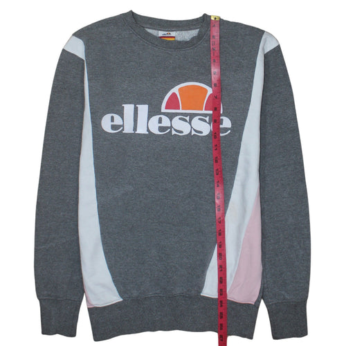Ellesse Womens Grey Colourblock Logo Sweatshirt UK 12 Pullover