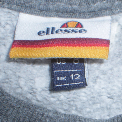 Ellesse Womens Grey Colourblock Logo Sweatshirt UK 12 Pullover
