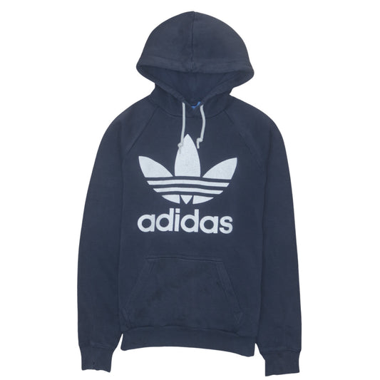 Adidas Men's Blue XS Pullover Hoodie Graphic Trefoil Sweatshirt
