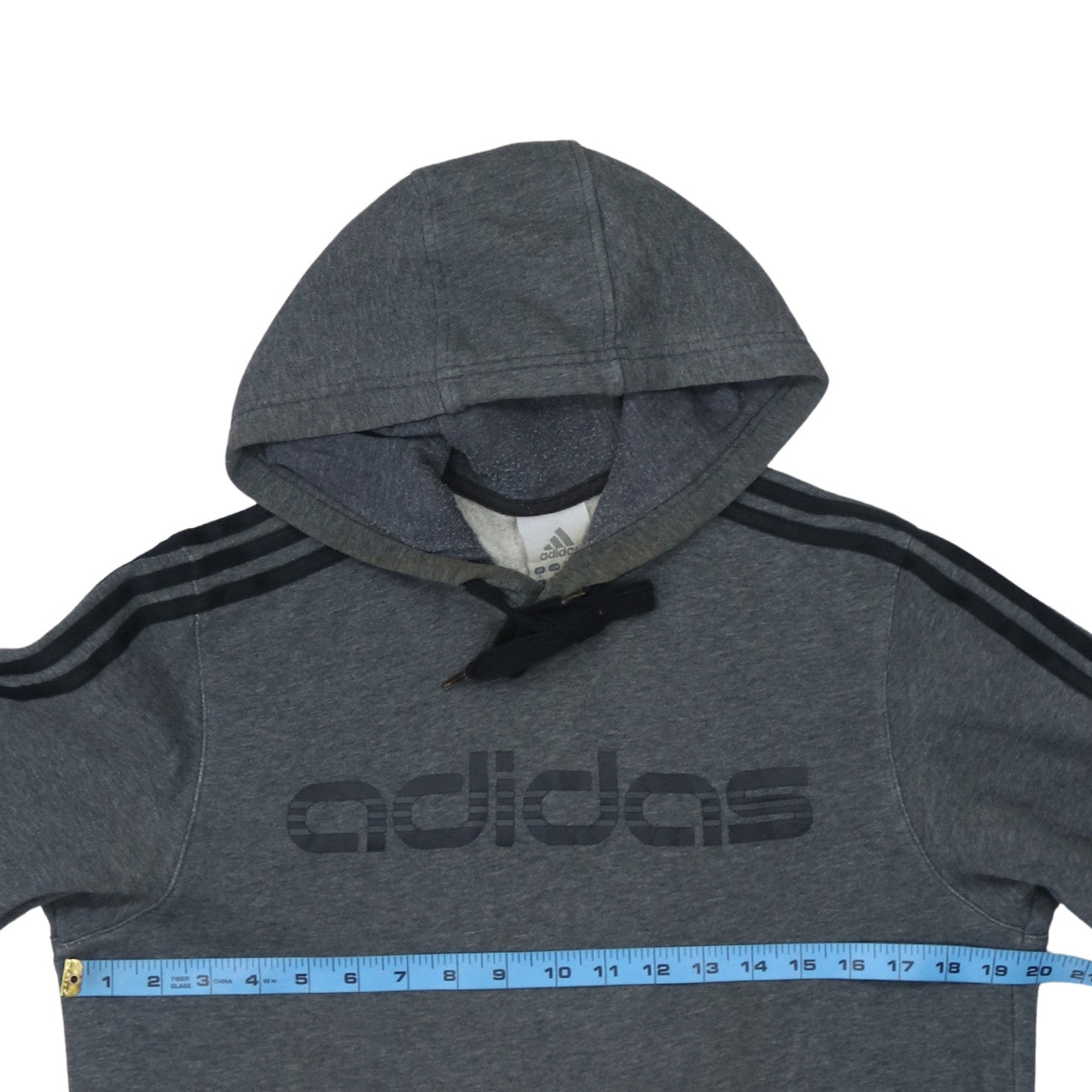 Adidas Men's Grey Pullover Hoodie Small Logo Fleece Sweatshirt