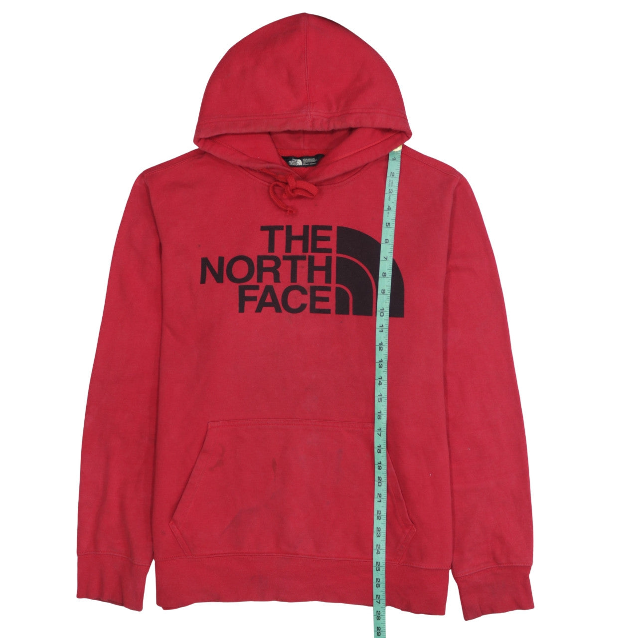The North Face Mens Red Pullover Hoodie L Regular Fit Graphic Outdoor
