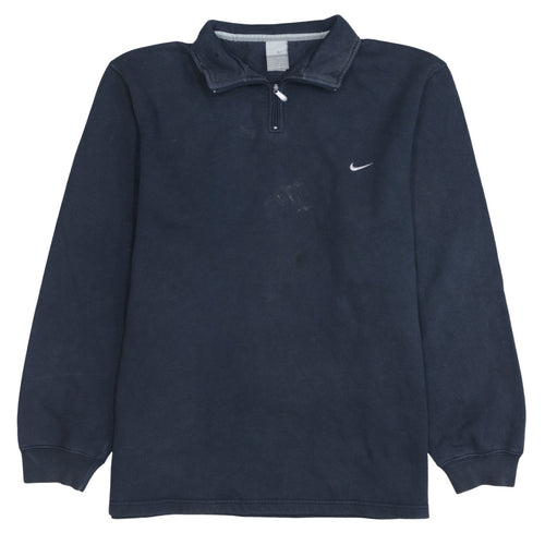 Nike Men's Blue 1/4 Zip Fleece Sweatshirt Size L