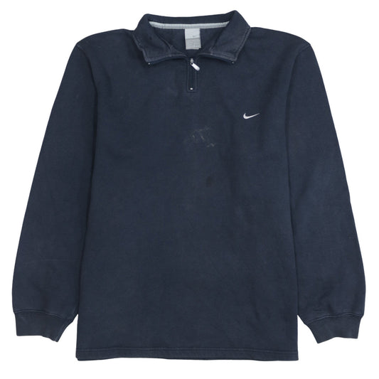 Nike Men's Blue 1/4 Zip Fleece Sweatshirt Size L