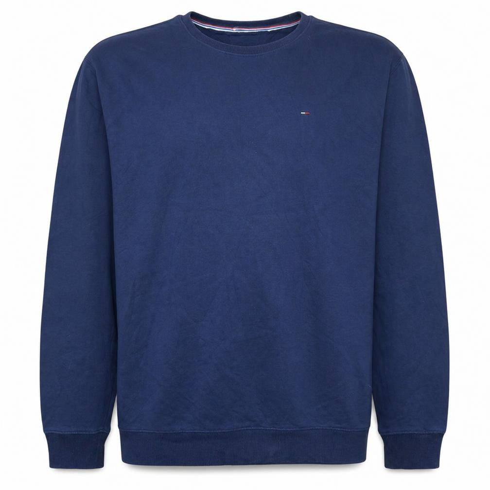 Front view of Tommy Jeans Men's Blue 2XL Classic Crew Neck Sweatshirt