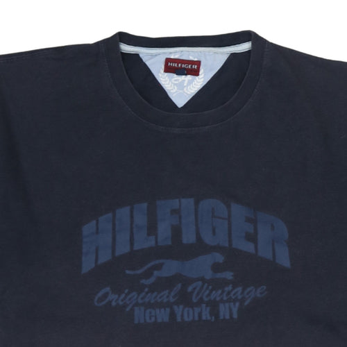 Hilfiger Men's Blue 2XL Vintage Graphic Cotton T-Shirt