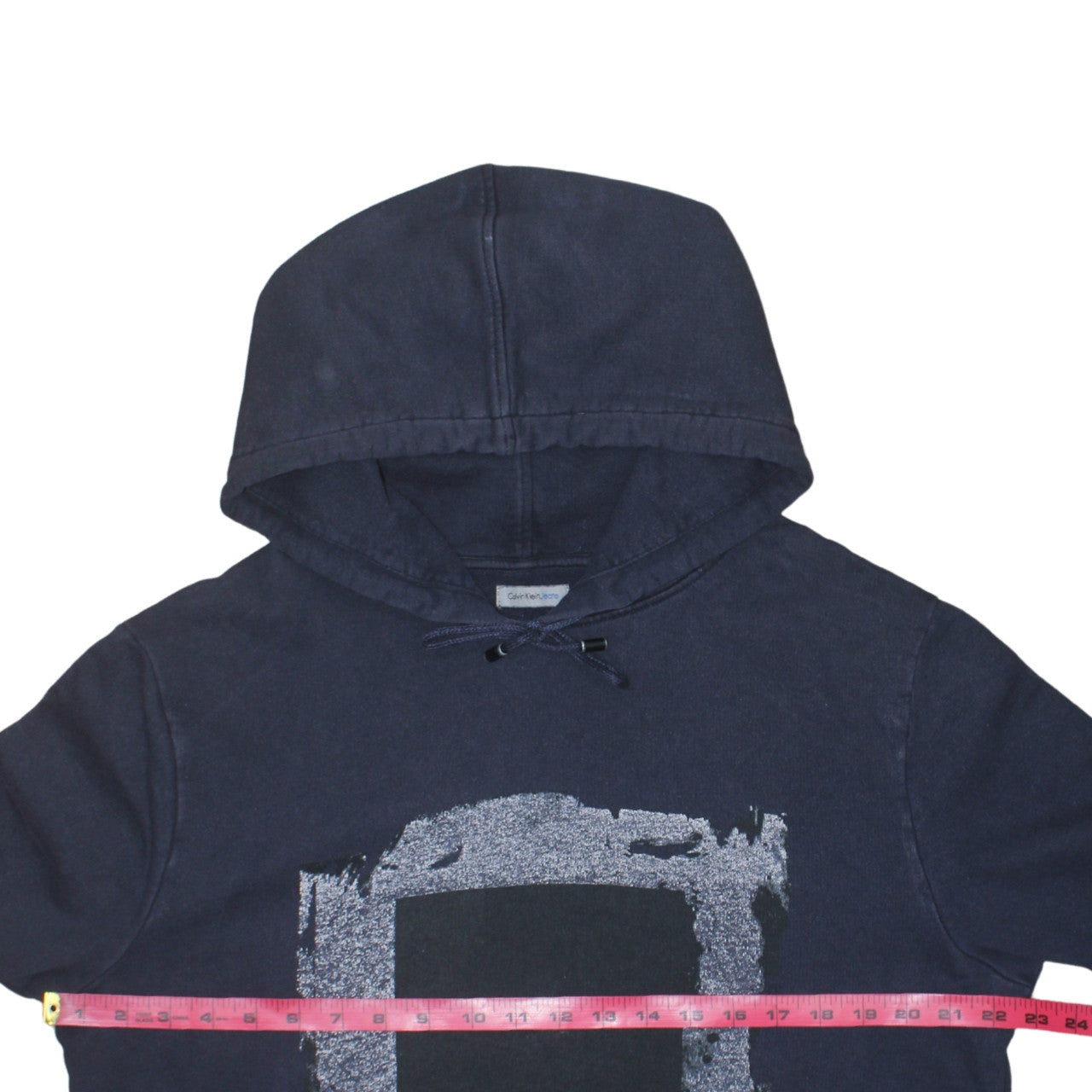 Calvin Klein Jeans Men's Navy Blue XL Graphic Pullover Hoodie