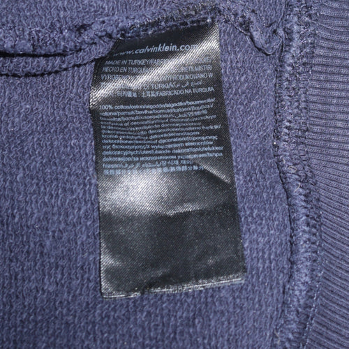 Calvin Klein Jeans Men's Navy Blue XL Graphic Pullover Hoodie