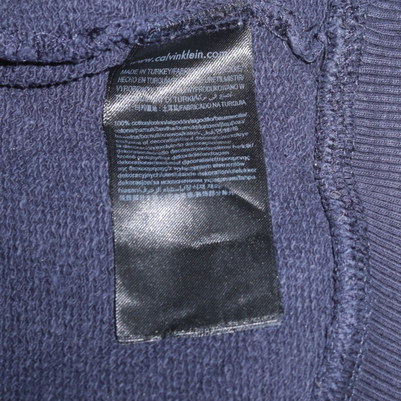 Calvin Klein Jeans Men's Navy Blue XL Graphic Pullover Hoodie