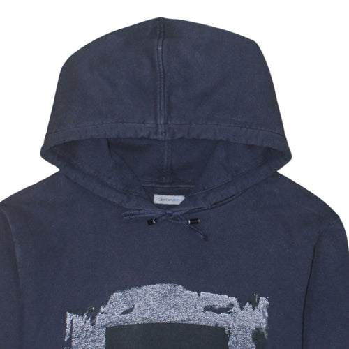 Calvin Klein Jeans Men's Navy Blue XL Graphic Pullover Hoodie