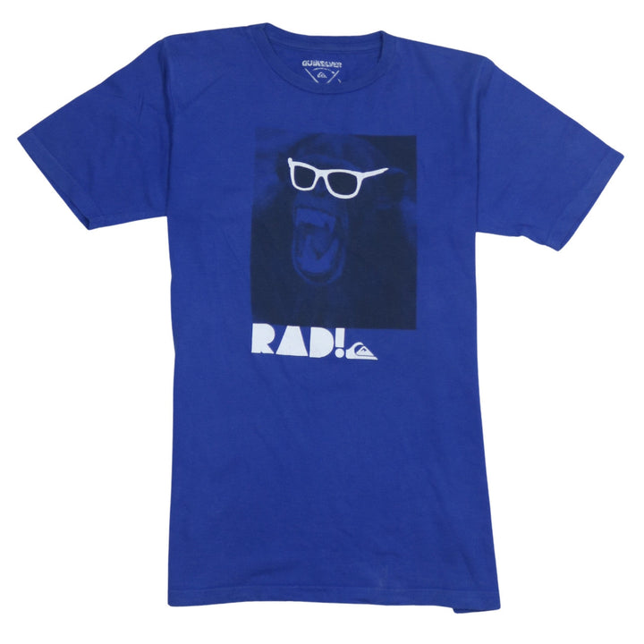 Quiksilver Teens Blue Graphic Monkey RAD! Cotton T-Shirt Size 16