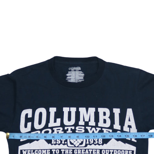 Columbia Men Blue Long Sleeve Outdoor Graphic T-Shirt Size S