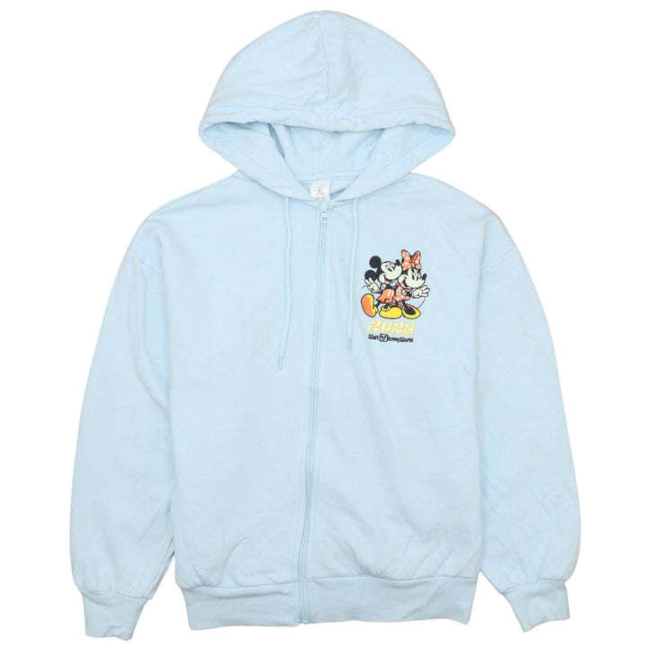 Disney Women’s Light Blue Full Zip Hoodie Mickey & Minnie S 2023
