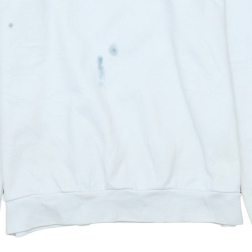 Le Coq Sportif Men's Blue White Crew Neck Logo Sweatshirt Size S