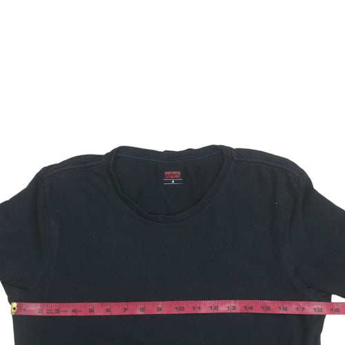 Levi's Men's Black Cotton Crew Neck Short Sleeve T-Shirt M