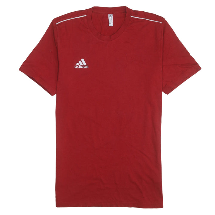 Adidas Men's Red Crew Neck Short Sleeve Classic Cotton T-Shirt - Size M