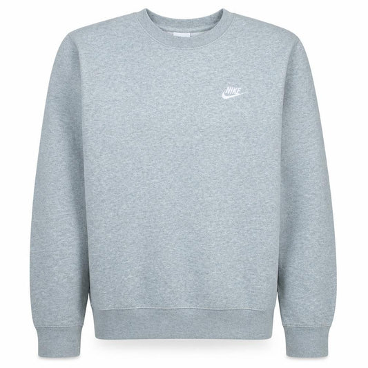 Front view of Nike Men's Grey Crew Neck Pullover Sweatshirt, size S
