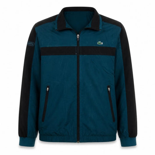 Front view of Lacoste boys’ blue track jacket, size 16, years full zip sportswear