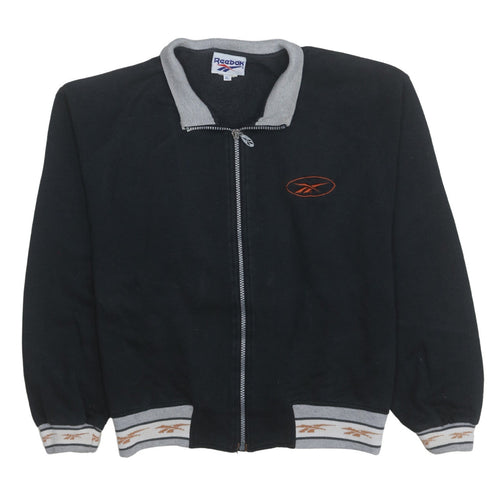 Reebok Women's Black XL Full Zip Track Jacket with Logo Trim