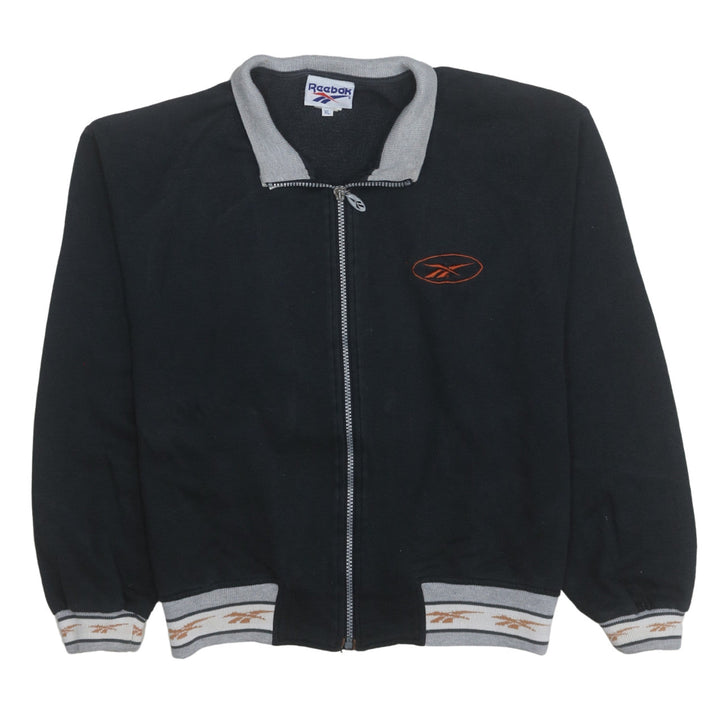 Reebok Women's Black XL Full Zip Track Jacket with Logo Trim