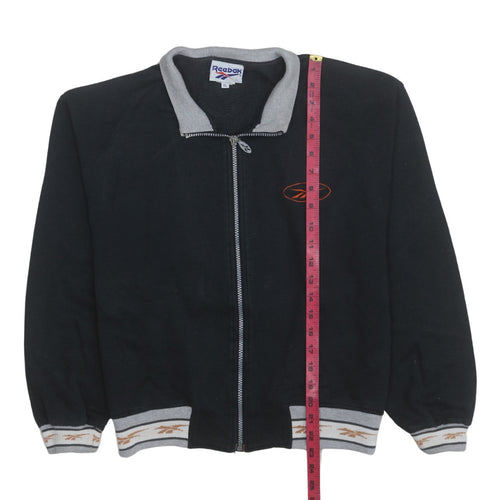 Reebok Women's Black XL Full Zip Track Jacket with Logo Trim