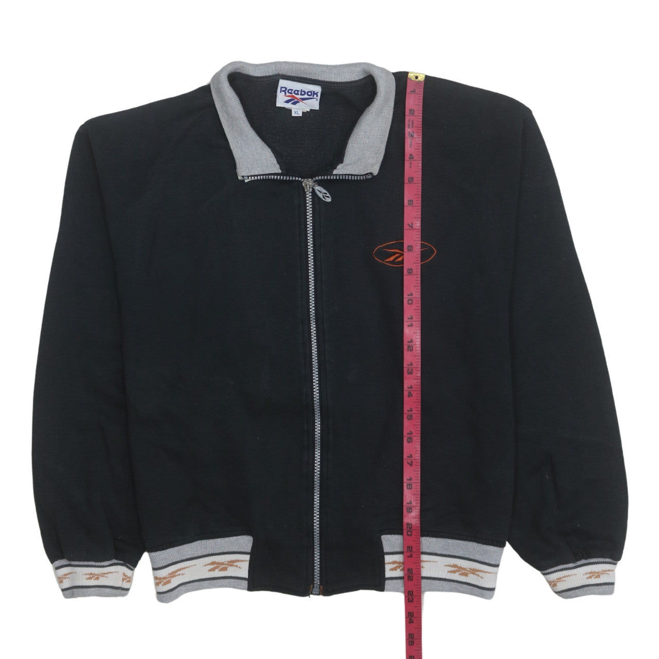 Reebok Women's Black XL Full Zip Track Jacket with Logo Trim