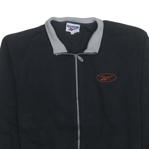 Reebok Women's Black XL Full Zip Track Jacket with Logo Trim