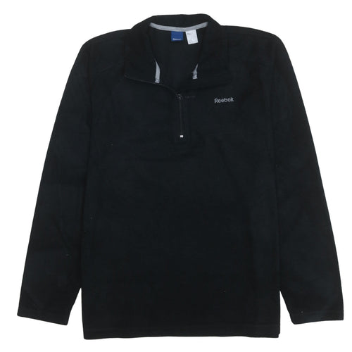 Reebok Men's Black Fleece 1/4 Zip Pullover Sweatshirt Size L