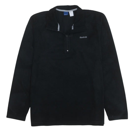 Reebok Men's Black Fleece 1/4 Zip Pullover Sweatshirt Size L