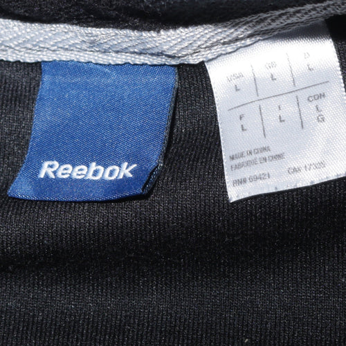 Reebok Men's Black Fleece 1/4 Zip Pullover Sweatshirt Size L