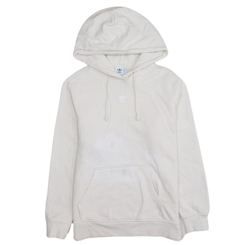 Adidas Women Beige Pullover Hoodie Size 12 Cotton Hooded Sweatshirt