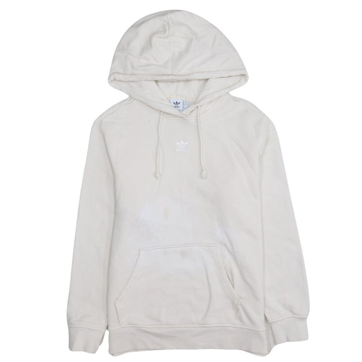 Adidas Women Beige Pullover Hoodie Size 12 Cotton Hooded Sweatshirt
