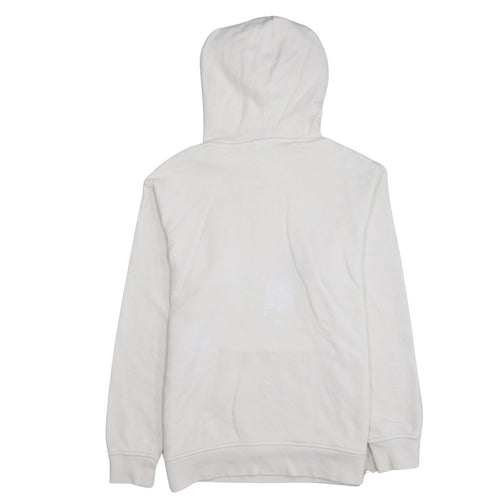 Adidas Women Beige Pullover Hoodie Size 12 Cotton Hooded Sweatshirt