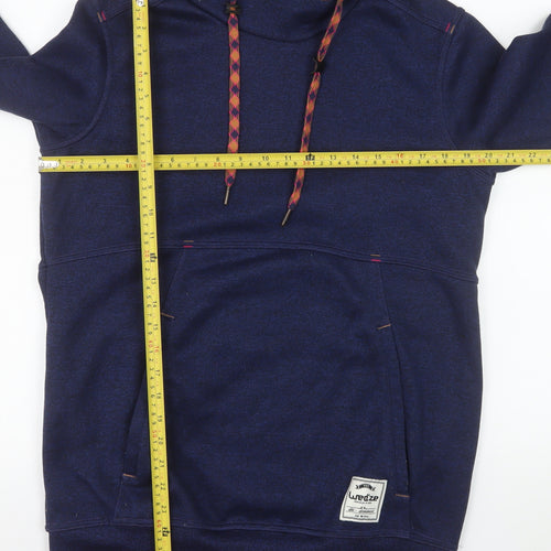 Wed'ze Men’s Blue Pullover Ski Hoodie L Fleece Lined Winter Warm