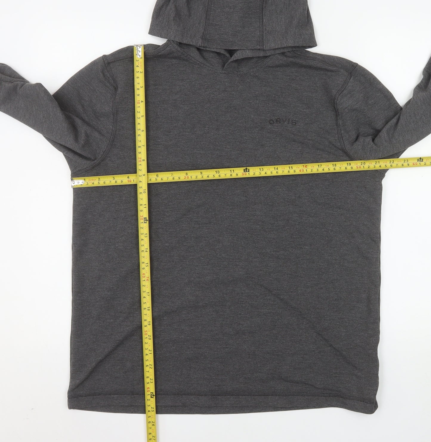 Orvis Men's Grey Pullover Lightweight Hoodie Size M