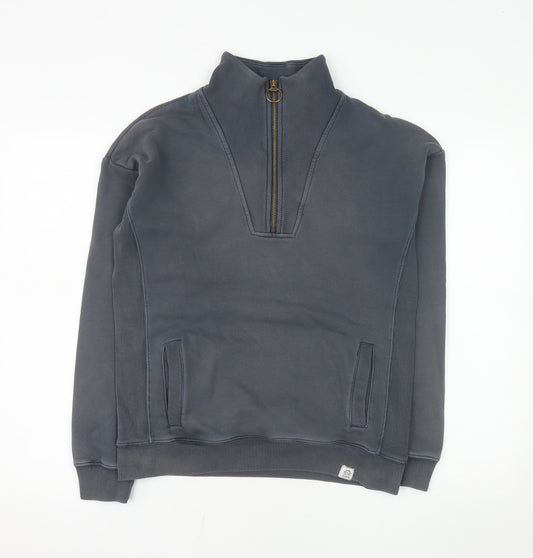 Fat Face Men's Grey 1/2 Zip Sweatshirt S Regular Fit Cotton Blend