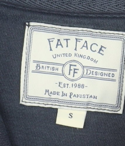 Fat Face Men's Grey 1/2 Zip Sweatshirt S Regular Fit Cotton Blend