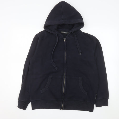 French Connection Men’s Blue Hooded Zip Jacket Size M