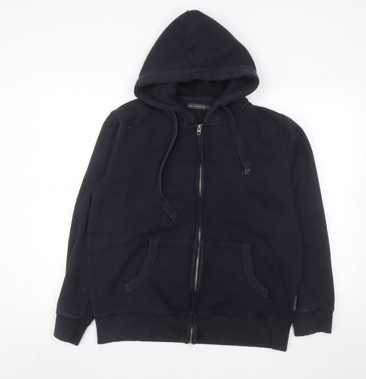 French Connection Men’s Blue Hooded Zip Jacket Size M