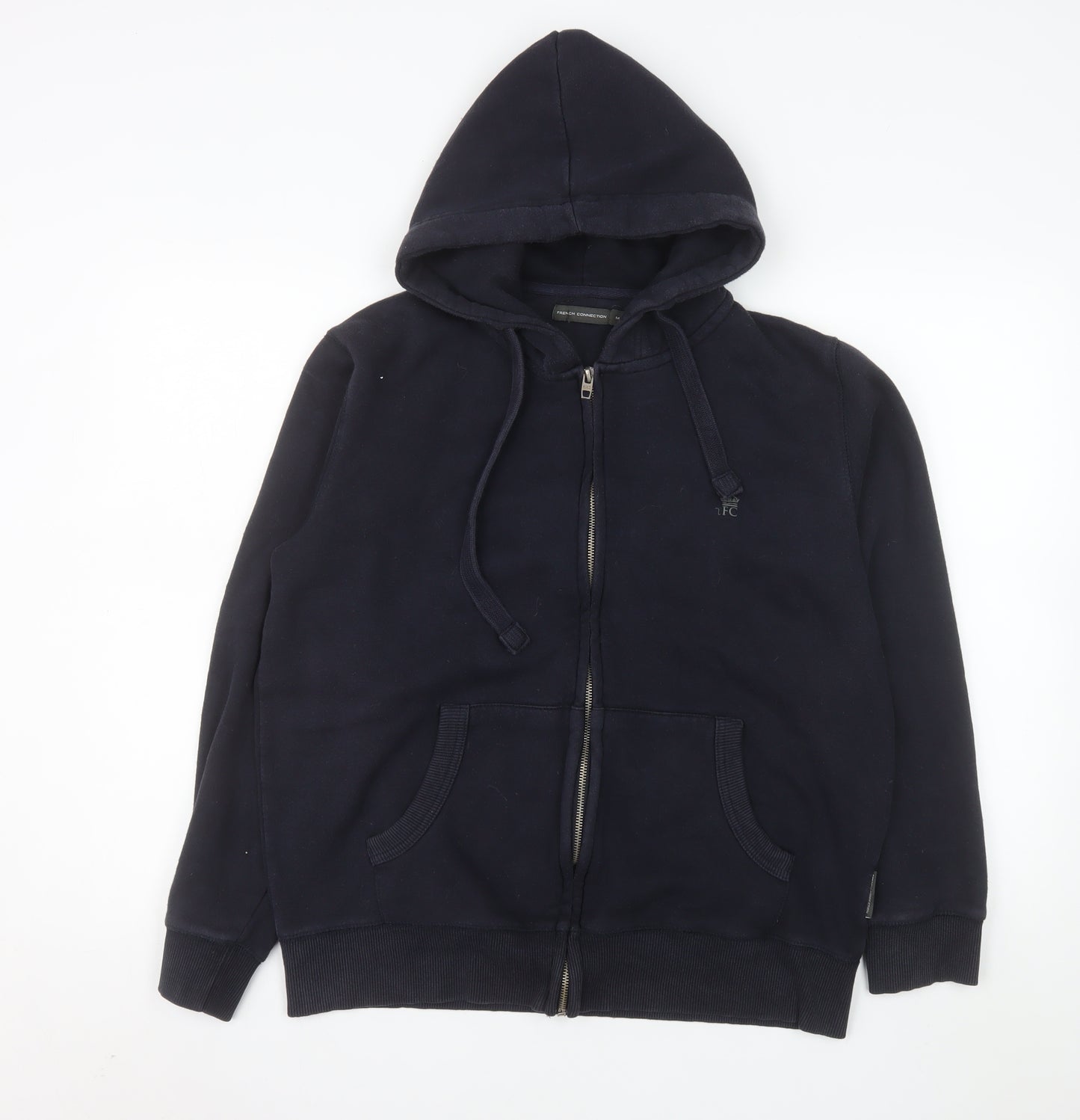 French Connection Men’s Blue Hooded Zip Jacket Size M