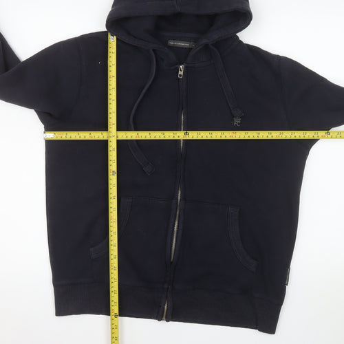 French Connection Men’s Blue Hooded Zip Jacket Size M