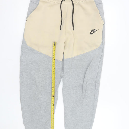Nike Men's Beige Grey Jogger Sweatpants M Cotton Blend