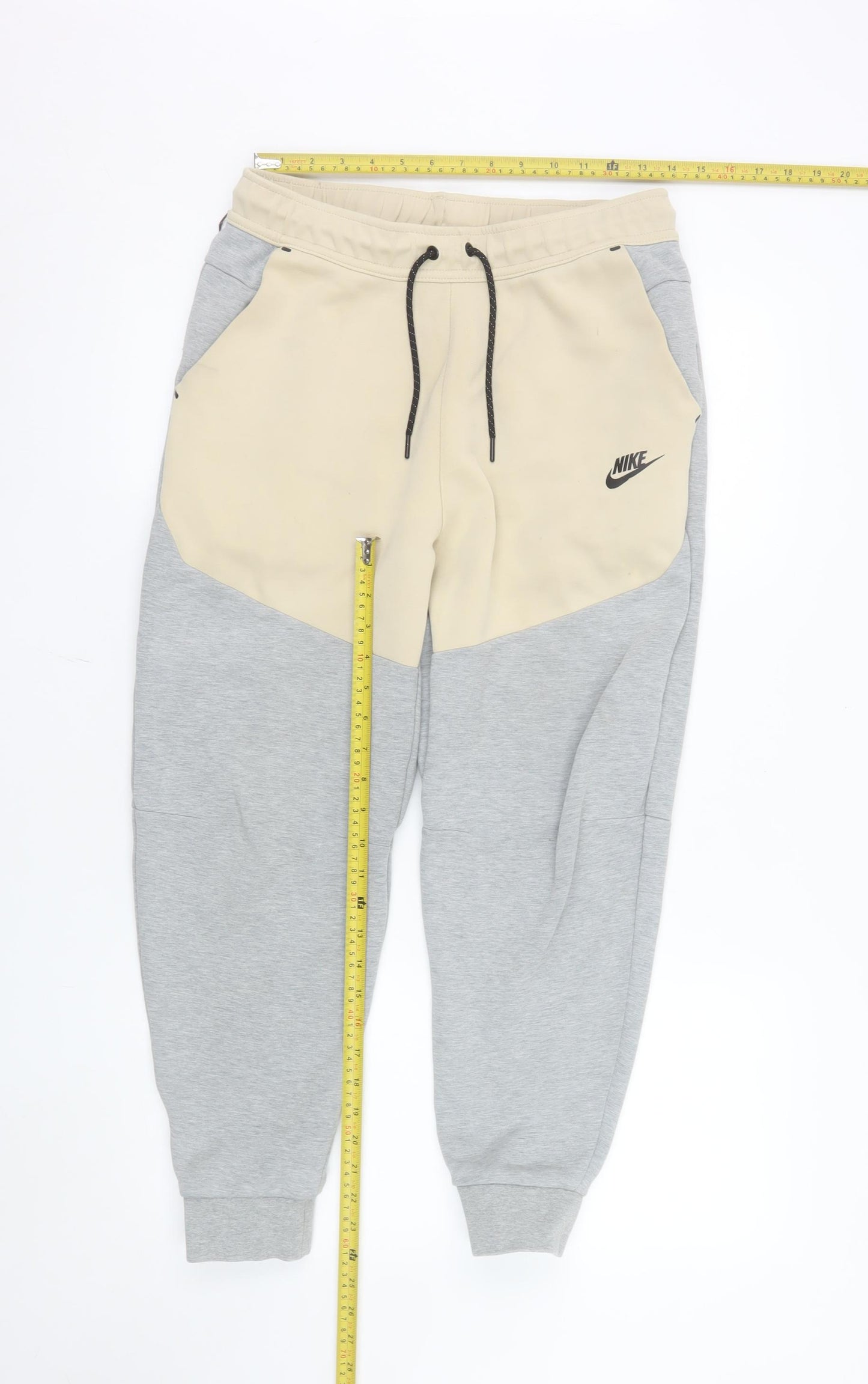 Nike Men's Beige Grey Jogger Sweatpants M Cotton Blend