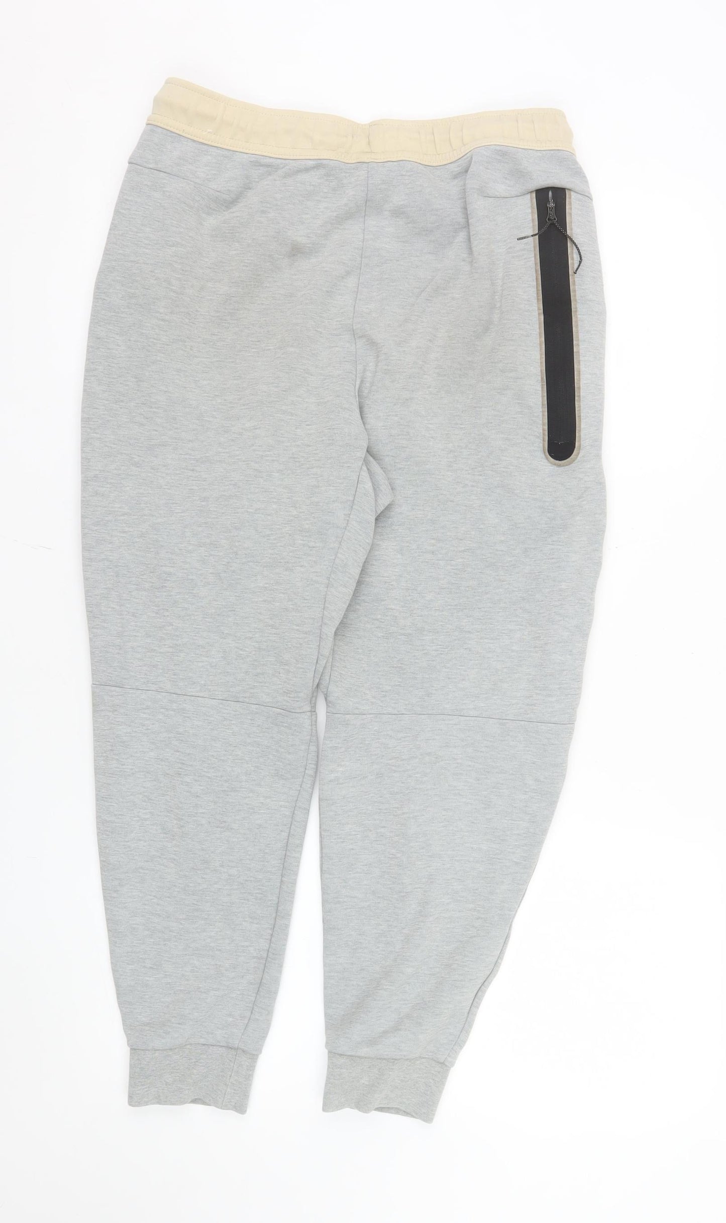 Nike Men's Beige Grey Jogger Sweatpants M Cotton Blend