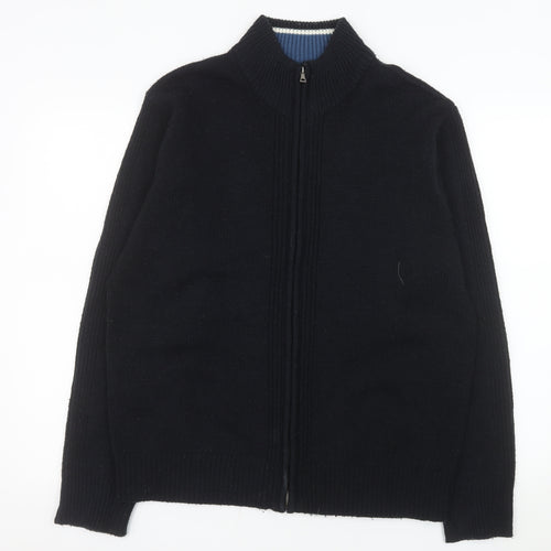 Oscar De La Renta Men's Black Full Zip Knit Jacket Size L