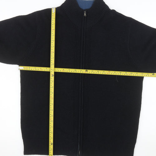 Oscar De La Renta Men's Black Full Zip Knit Jacket Size L
